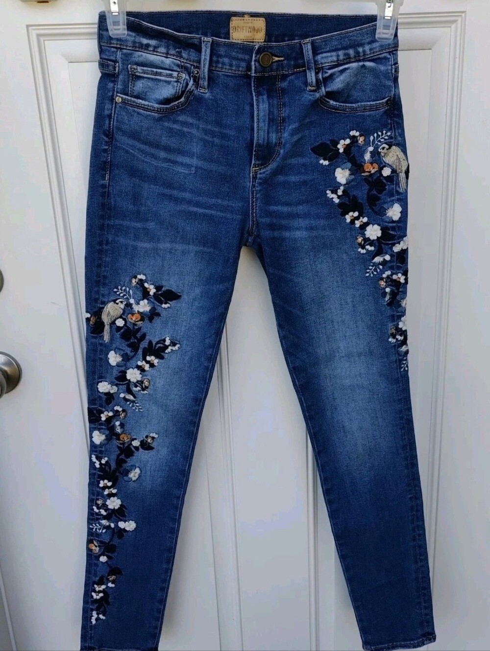 Driftwood Jackie Embroidered Jeans Birds Floral Women's 27